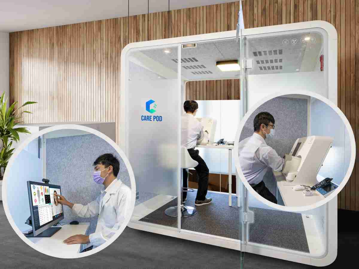 达擎于医疗科技展中展出＂远距诊疗舱＂，，，以因应医疗数字化及社会高龄化趋势下、、复诊及慢性病患等族群对于远距看诊需求逐渐升高所推出的创新整合方案。。。多功能合一、、、、高隐私性的远距诊疗舱可根据病患端与医师端的不同需求，，，，提供弹性化及客制化功能，，，节省医生和病患的精力及时间